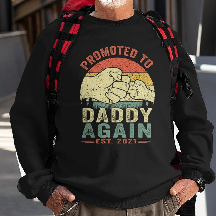 Promoted To Daddy Again Est2021 Fathers Day Sweatshirt Gifts for Old Men