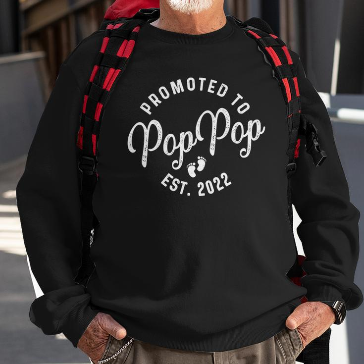 Promoted To Poppop 2022 For First Time Fathers New Dad Sweatshirt Gifts for Old Men