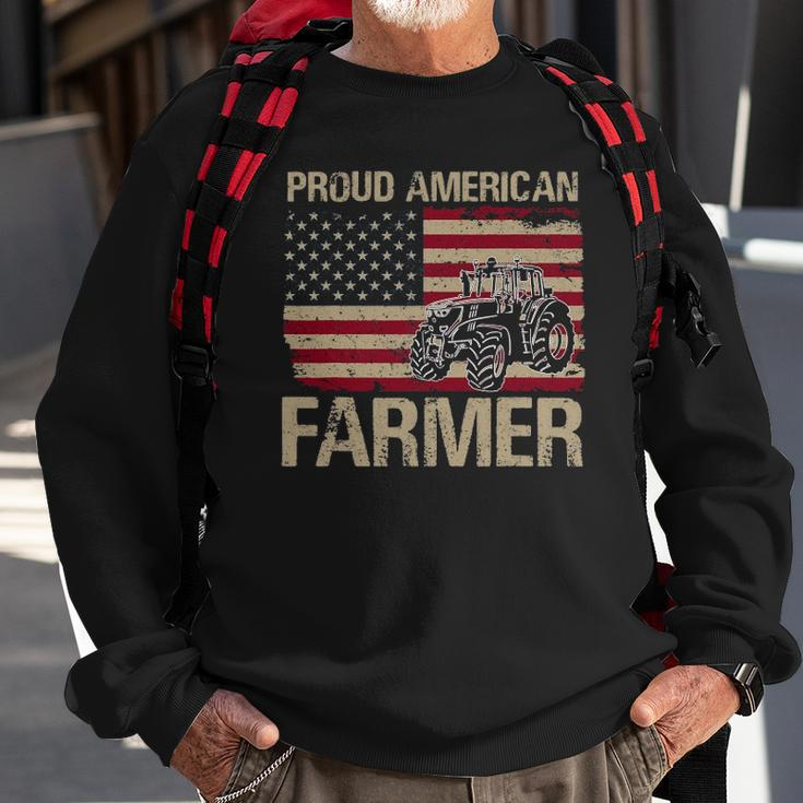 Proud American Farmer Usa Flag Patriotic Farming Gift Sweatshirt Gifts for Old Men