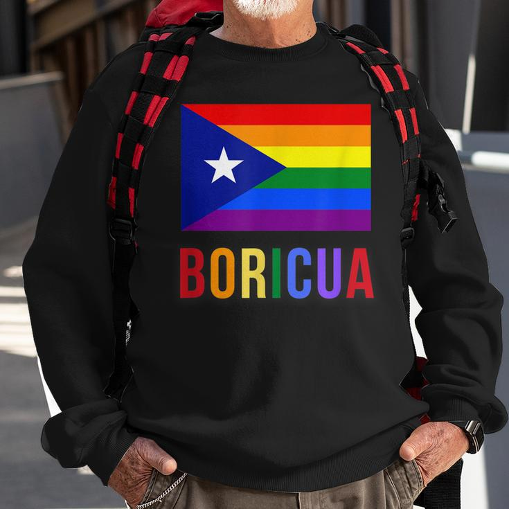 Puerto Rico Boricua Gay Pride Lgbt Rainbow Wepa Sweatshirt Gifts for Old Men