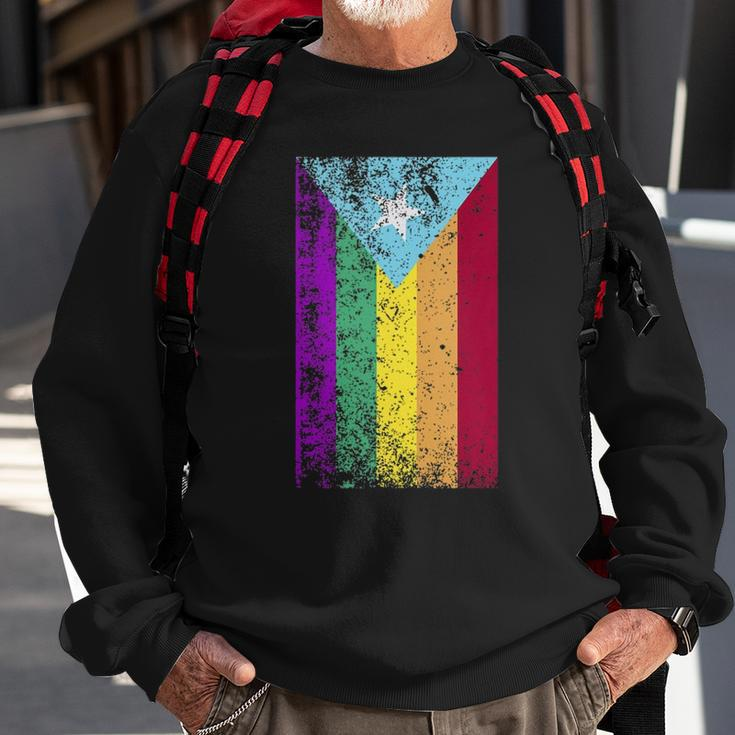Puerto Rico Gay Pride Rainbow Flag Sweatshirt Gifts for Old Men