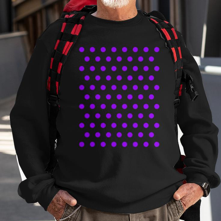 Purple And White Polka Dots Sweatshirt Gifts for Old Men