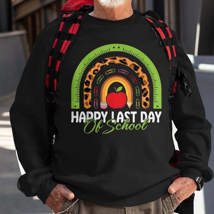 Rainbow Happy Last Day Of School Teacher Kids Graduation Sweatshirt Gifts for Old Men