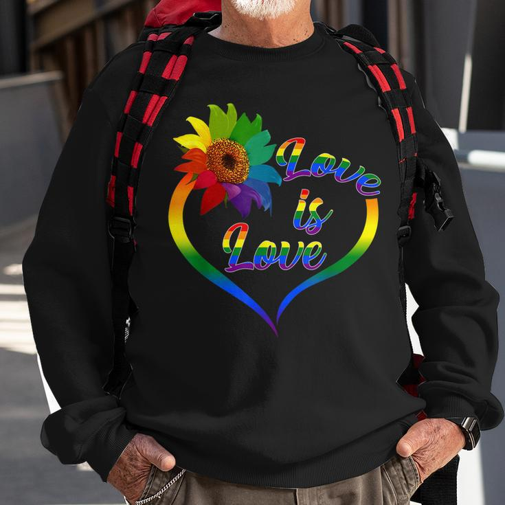 Rainbow Sunflower Love Is Love Lgbt Gay Lesbian Pride V2 Sweatshirt Gifts for Old Men