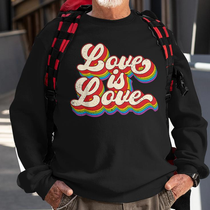 Rainbow Vintage Love Is Love Lgbt Gay Lesbian Pride Sweatshirt Gifts for Old Men