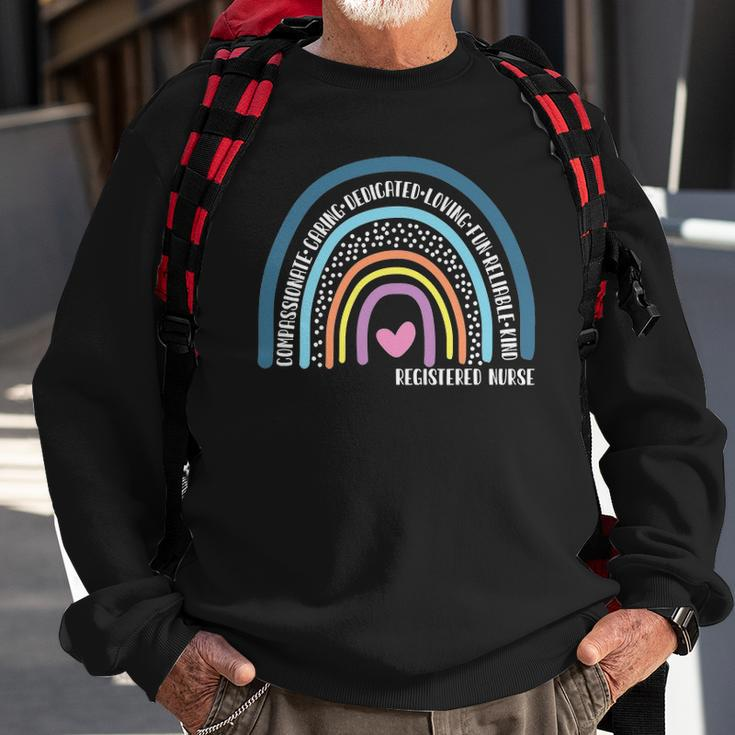 Registered Nurse Cute Rainbow Compassionate Caring Dedicated Loving Sweatshirt Gifts for Old Men