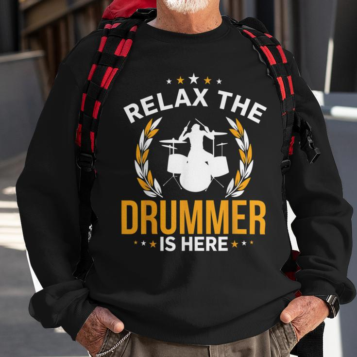 Relax The Drummer Here Sweatshirt Gifts for Old Men