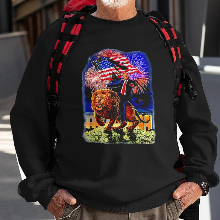 Republican President Donald Trump Riding War Lion Sweatshirt Gifts for Old Men