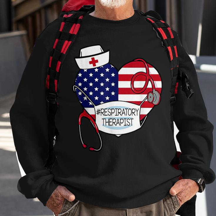 Respiratory Therapist Love America 4Th Of July For Nurse Dad Sweatshirt Gifts for Old Men