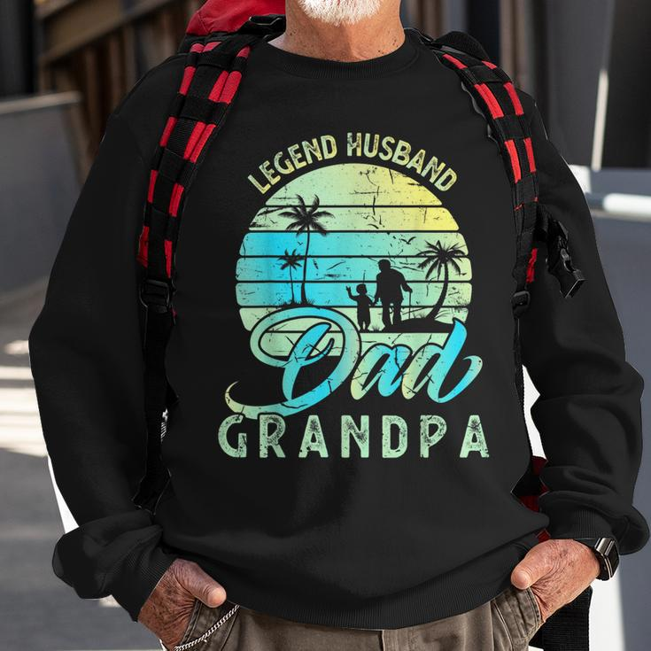 Retro Fathers Day Dad The Legend Husband Dad Grandpa Sweatshirt Gifts for Old Men