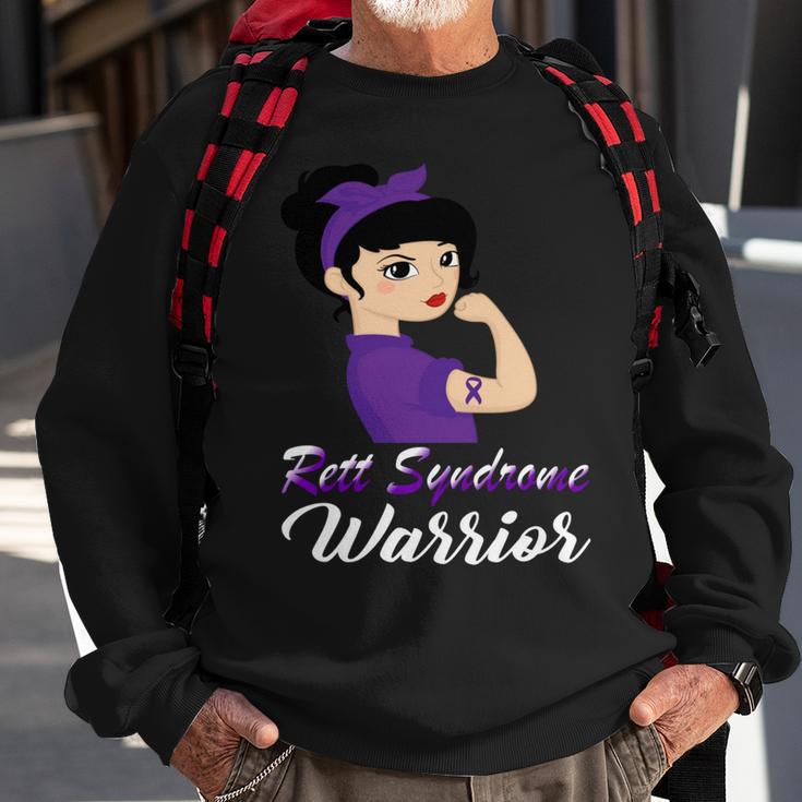 Rett Syndrome Warrior Purple Women Purple Ribbon Rett Syndrome Rett Syndrome Awareness Sweatshirt Gifts for Old Men