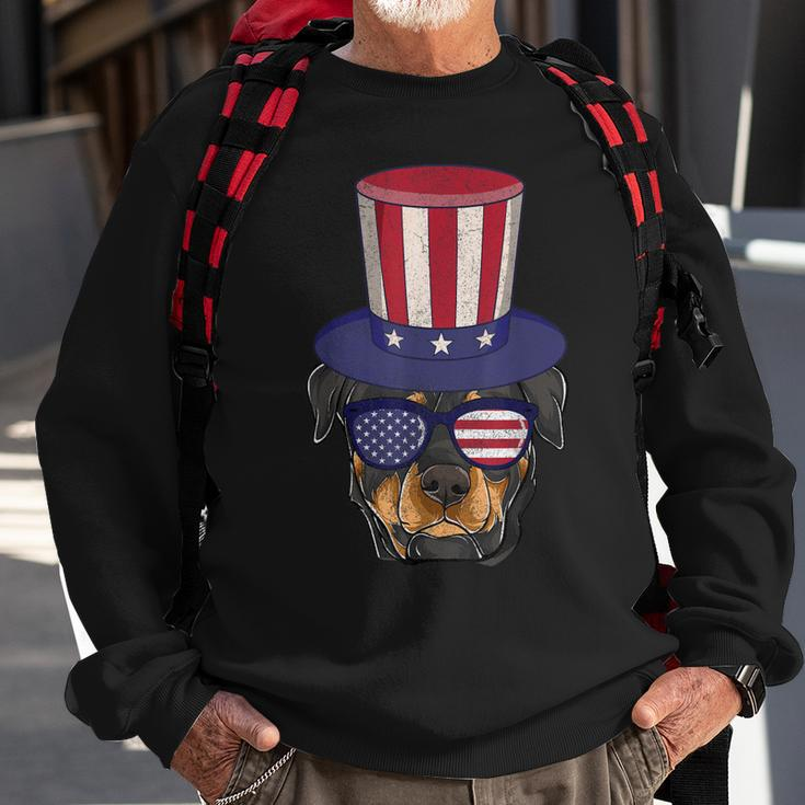 Rottweiler Patriotic Dog Mom & Dad 4Th Of July Usa Sweatshirt Gifts for Old Men