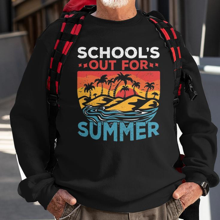 Schools Out For Summer Teacher Cool Retro Vintage Last Day Sweatshirt Gifts for Old Men