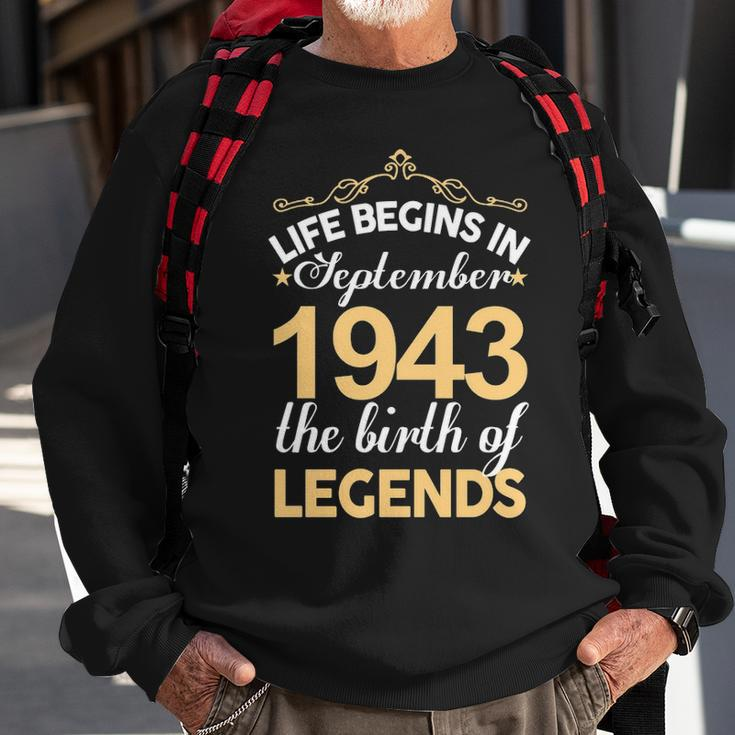 September 1943 Birthday Life Begins In September 1943 V2 Sweatshirt Gifts for Old Men