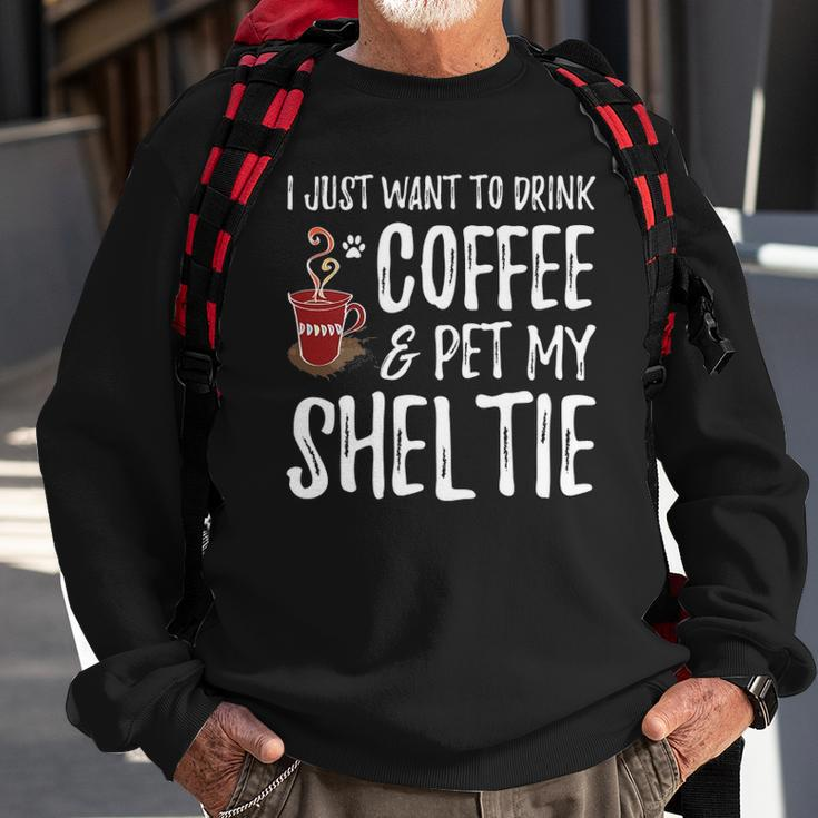 Sheltie Coffee Drinker Tees Sweatshirt Gifts for Old Men