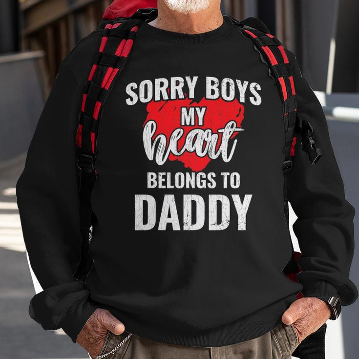 Sorry Boys My Heart Belongs To Daddy Kids Valentines Gift Sweatshirt Gifts for Old Men