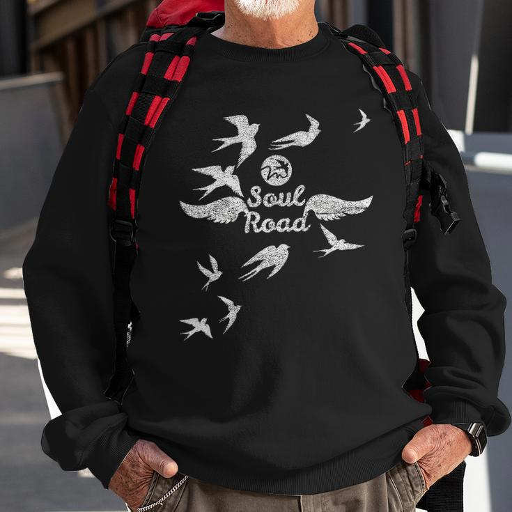Soul Road With Flying Birds Sweatshirt Gifts for Old Men