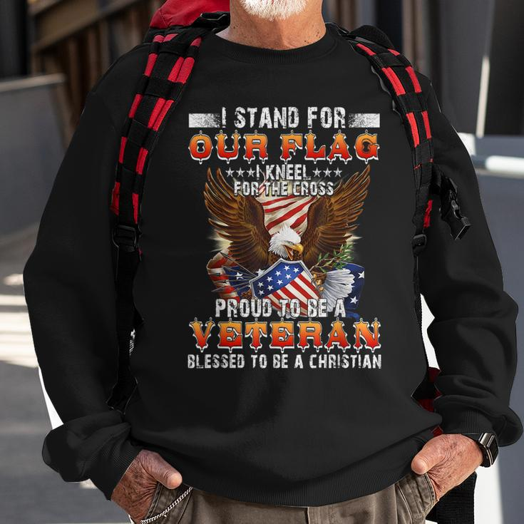 Stand For Our Flag I Kneel For The Cross Proud American Gift Sweatshirt Gifts for Old Men