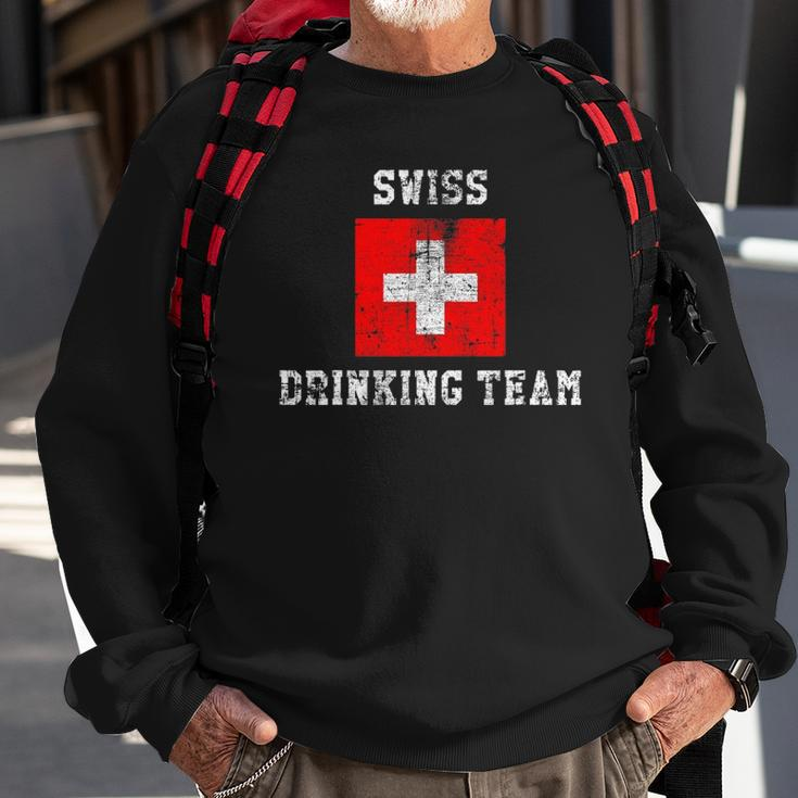 Swiss Drinking Team Funny National Pride Gift Sweatshirt Gifts for Old Men