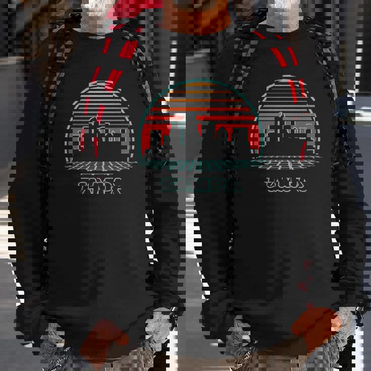 Tampa City Skyline Retro Vintage 80S Style Sweatshirt Gifts for Old Men
