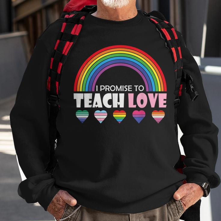 Teacher Ally Lgbt Teaching Love Rainbow Pride Month Sweatshirt Gifts for Old Men