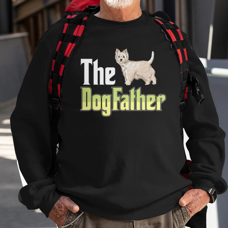 The Dogfather West Highland White Terrier Funny Dog Owner Sweatshirt Gifts for Old Men