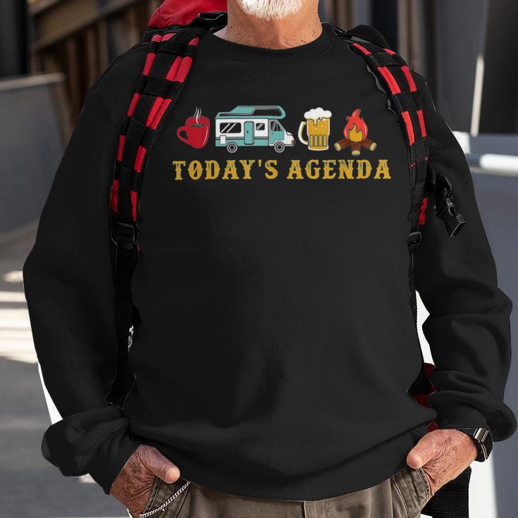 Today’S Agenda Camping Sweatshirt Gifts for Old Men