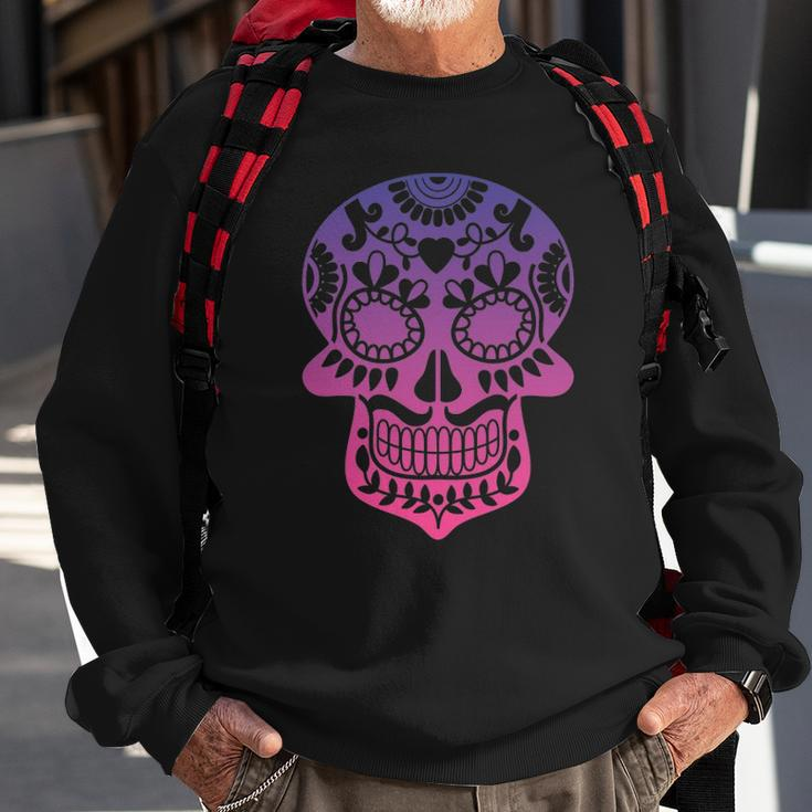 Traditional Day Of The Dead Mexico Calavera Sugar Skull Sweatshirt Gifts for Old Men