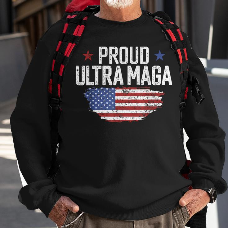 Ultra Maga American Flag Disstressed Proud Ultra Maga Sweatshirt Gifts for Old Men