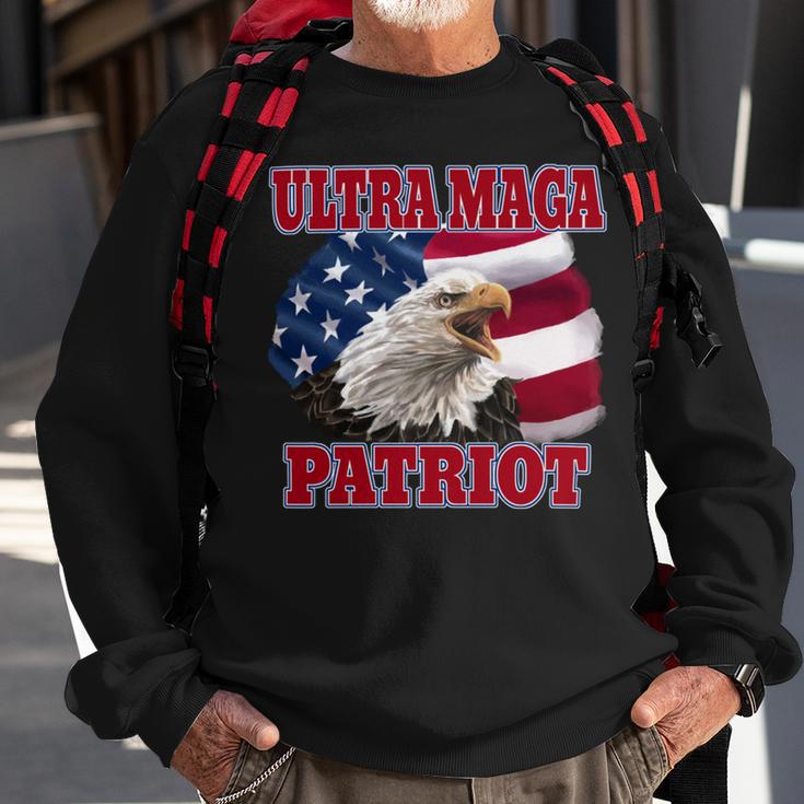 Ultra Maga Patriot American Eagle Us Flag Sweatshirt Gifts for Old Men