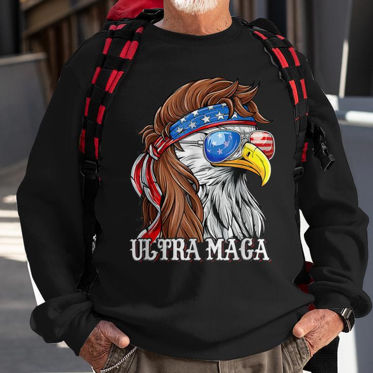 Ultra Maga Trump Sunglasses Eagle Head Usa Flag Bandana Sweatshirt Gifts for Old Men