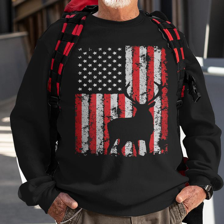 Usa Flag Day Deer Hunting 4Th July Patriotic Gift Sweatshirt Gifts for Old Men