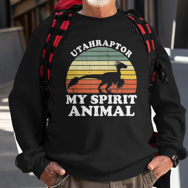 Utahraptor Dinosaur Spirit Animal Paleontologist Sweatshirt Gifts for Old Men