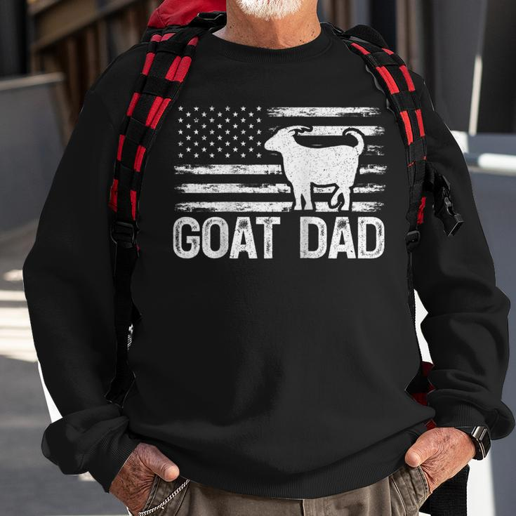 Vintage Goat Dad Retro American Flag Goat 4Th Of July Sweatshirt Gifts for Old Men