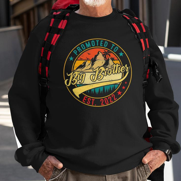 Vintage Promoted To Big Brother 2022 Fathers Day New Grandpa Sweatshirt Gifts for Old Men