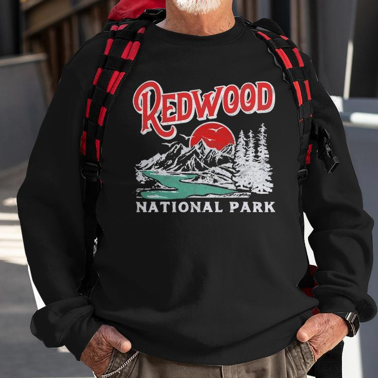 Vintage Redwood National Park Distressed 80S Mountains Sweatshirt Gifts for Old Men
