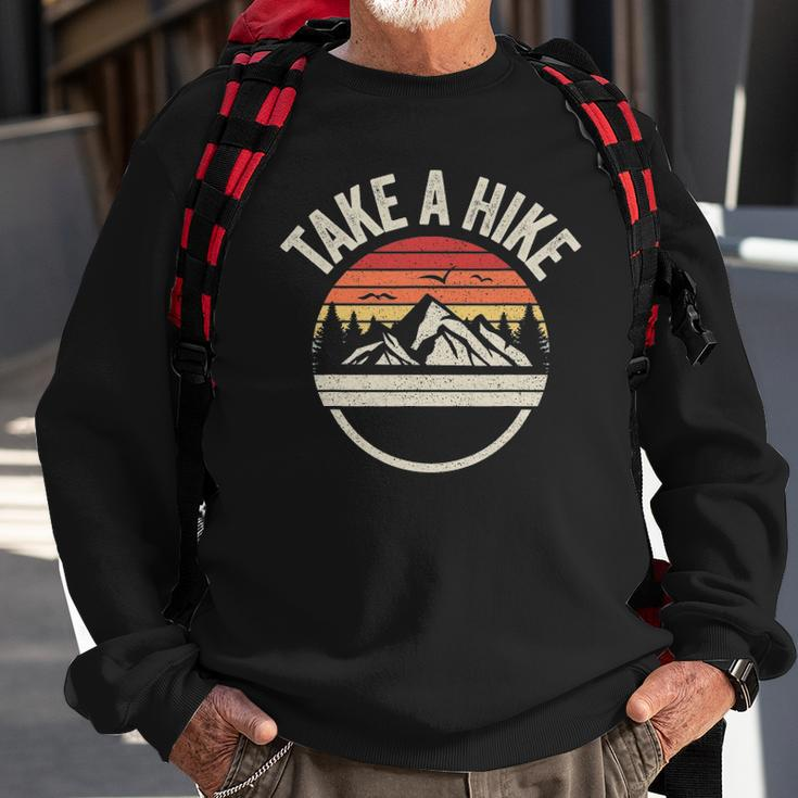 Vintage Retro Take A Hike Hiker Outdoors Camping Sweatshirt Gifts for Old Men