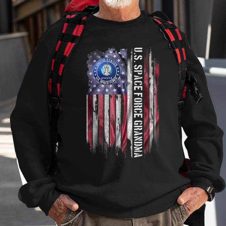 Vintage Usa American Flag Proud Us Space Force Grandma Funny Sweatshirt Gifts for Old Men