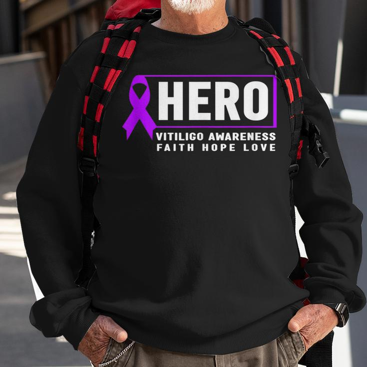 Vitiligo Awareness Hero - Purple Vitiligo Awareness Sweatshirt Gifts for Old Men