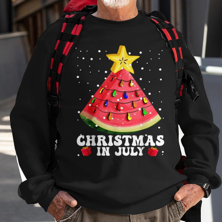 Watermelon Christmas Tree Christmas In July Summer Vacation V2 Sweatshirt Gifts for Old Men