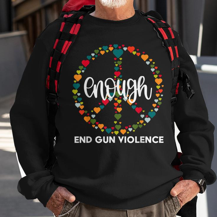 Wear Orange Peace Sign Enough End Gun Violence Sweatshirt Gifts for Old Men