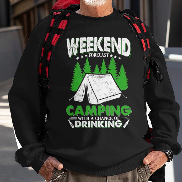 Weekend Forecast Camping With A Chance Of Drinking Funny Sweatshirt Gifts for Old Men