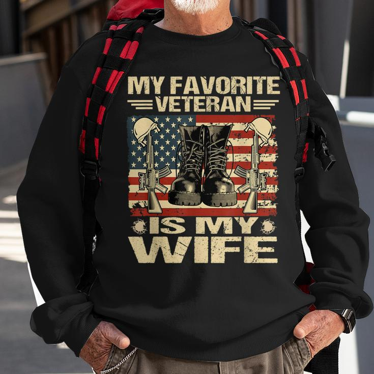 Wife Veterans Day My Favorite Veteran Is My Wife Sweatshirt Gifts for Old Men