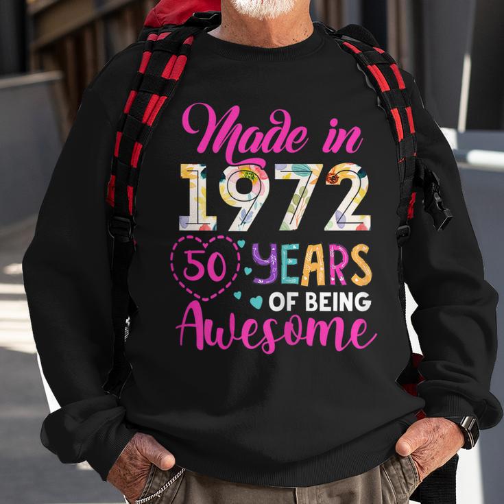 Womens 50 Year Of Being Awesome Made In 1972 Birthday Gifts Vintage Sweatshirt Gifts for Old Men