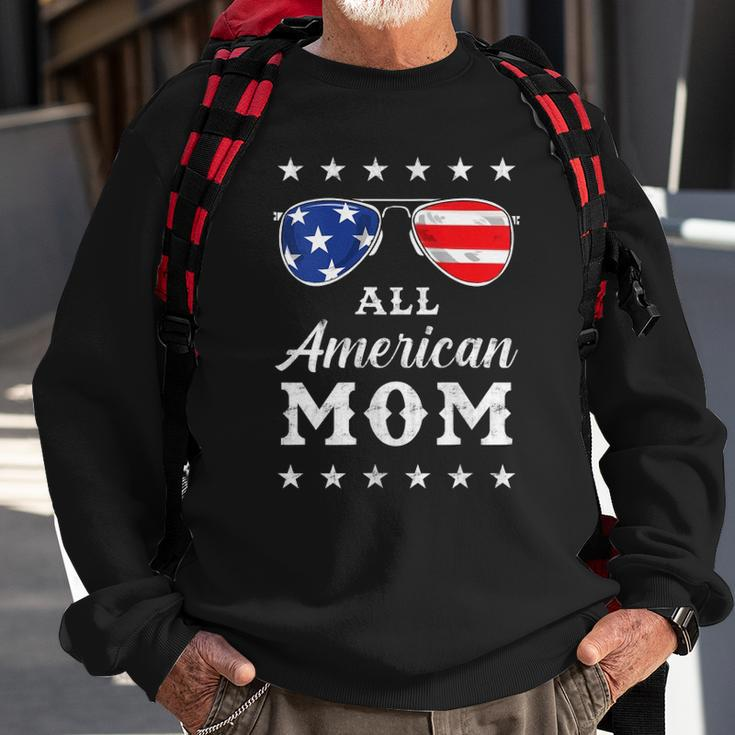 Womens All American Mom Us Flag Sunglasses 4Th Of July Sweatshirt Gifts for Old Men