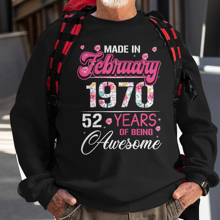 Womens February Girls 1970 Birthday Gift 52 Years Old Made In 1970 Sweatshirt Gifts for Old Men