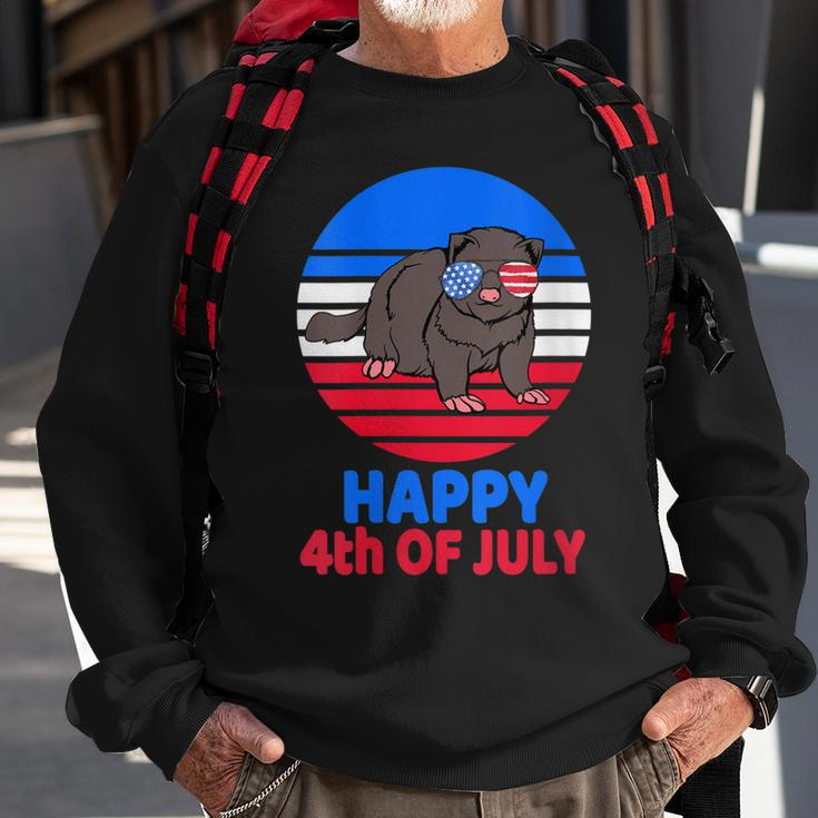 Womens Ferret 4Th Of July For Ferret Lover July 4Th Ferret Mom Dad Sweatshirt Gifts for Old Men