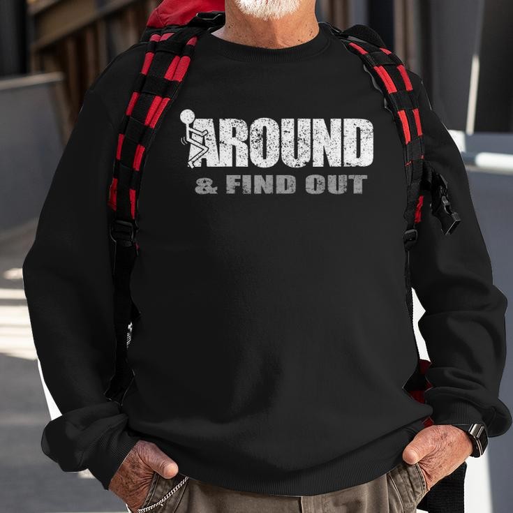 Womens Fuck Around And Find Out Men Funny Christmas Holiday Sweatshirt Gifts for Old Men