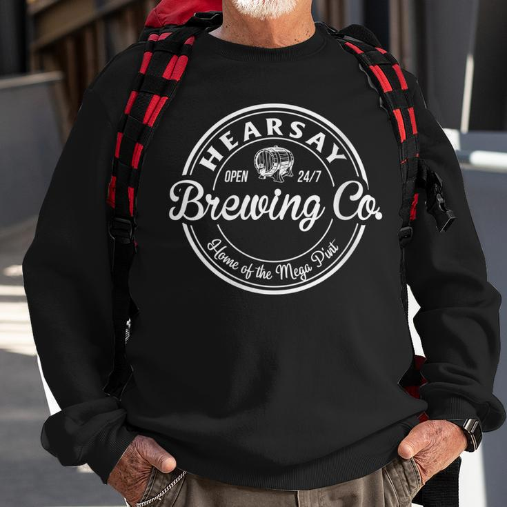 Womens Hearsay Brewing Co Home Of Mega Pint Sweatshirt Gifts for Old Men