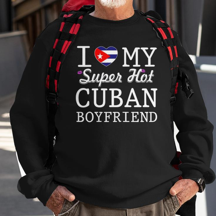 Womens I Love My Cuban Boyfriend Sweatshirt Gifts for Old Men